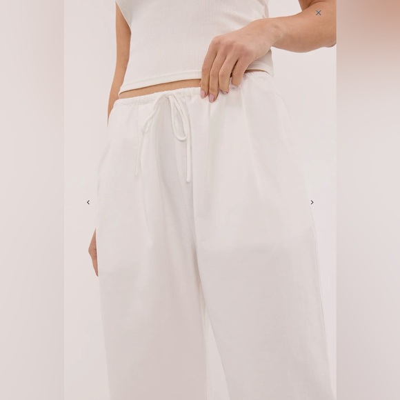 DISSH Rhea White Cotton Drawstring Pant - Picture 4 of 6